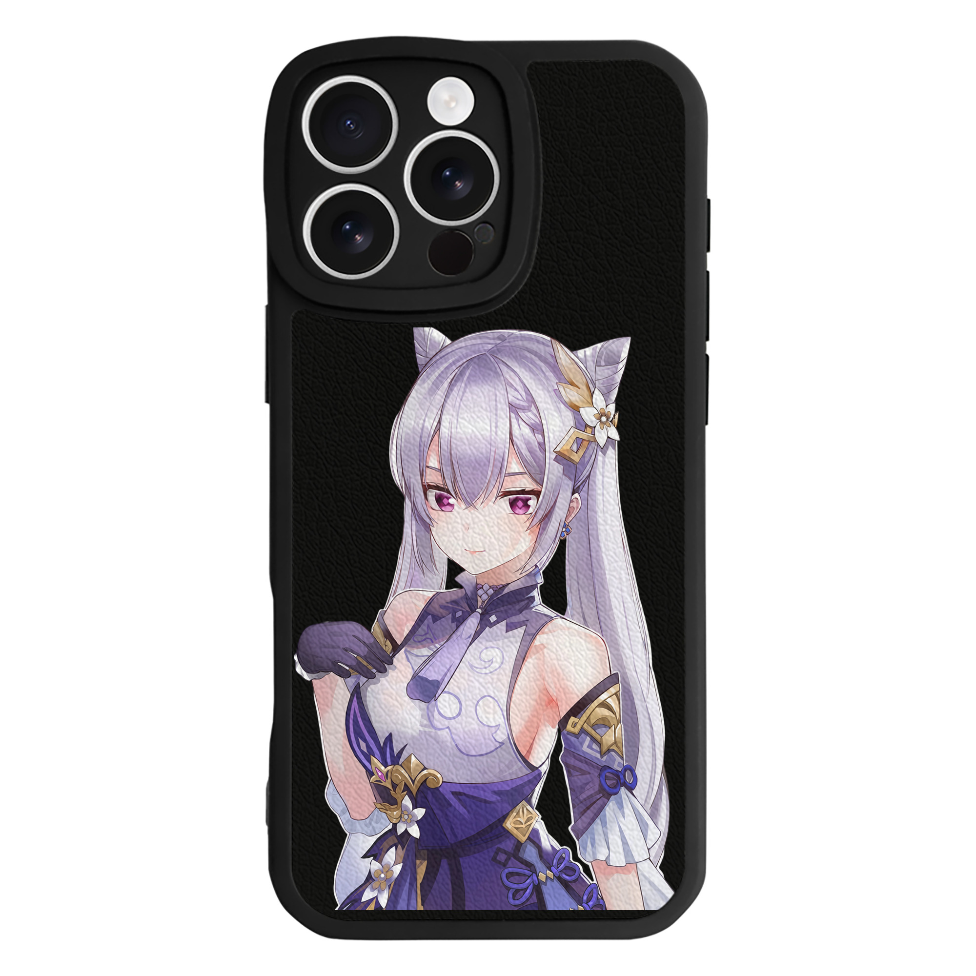 げんし神 刻晴 こくせい genshin Kokusei 【iPhone 16シリーズ対応】シリコンスマホケース（レザー調） 材質：シリコン